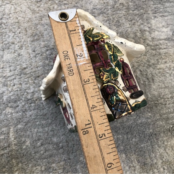 Blue Sky Clayworks “Holly Berry House” 2001 Heather Goldminc Tea Light No Base - Picture 7 of 14